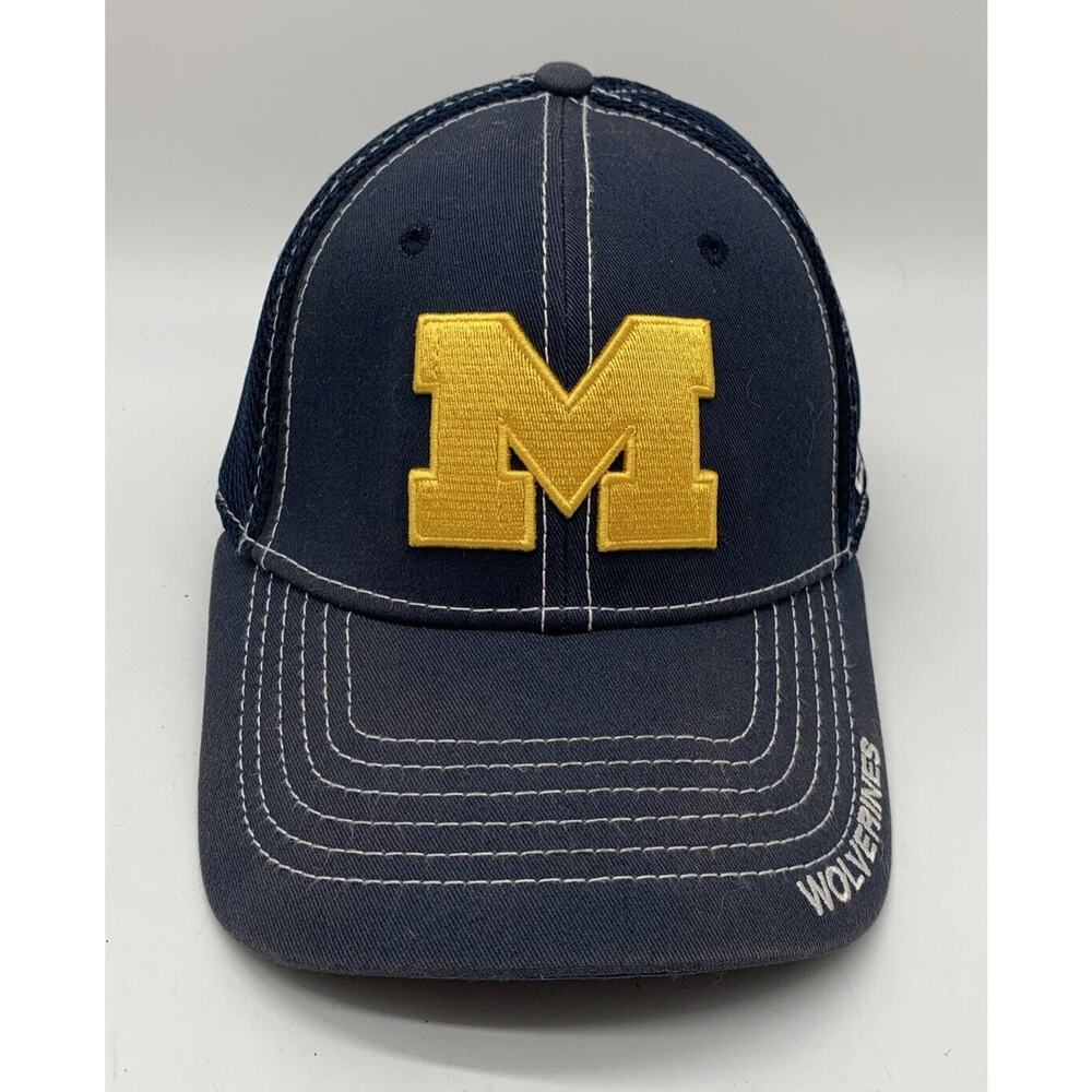 New Era Small Medium True Fitted Michigan Wolverines Cap Hat Navy